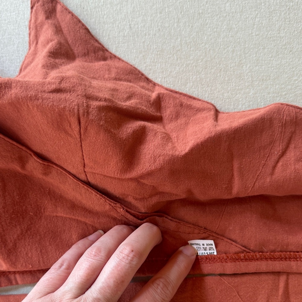 Rust Orange Two-Piece Wrap Set - Picture 2 of 6